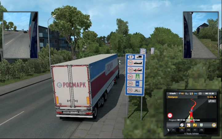 Notice that there is a 90 km/h speed limit for trucks on highways in Lithuania - Characteristic of roads in new countries - ETS2 Beyond the Baltic Sea - Whats new? - Euro Truck Simulator 2 Game Guide