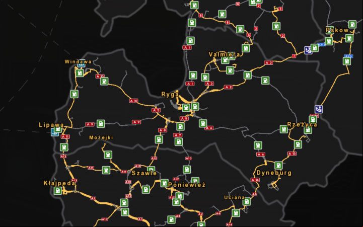 Roads in Latvia. - Characteristic of roads in new countries - ETS2 Beyond the Baltic Sea - Whats new? - Euro Truck Simulator 2 Game Guide