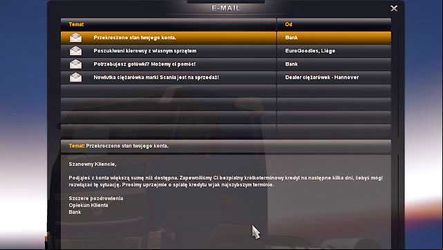 Your balance can be negative - ETS2: Debt - Bank Guide - Bank - Euro Truck Simulator 2 Game Guide