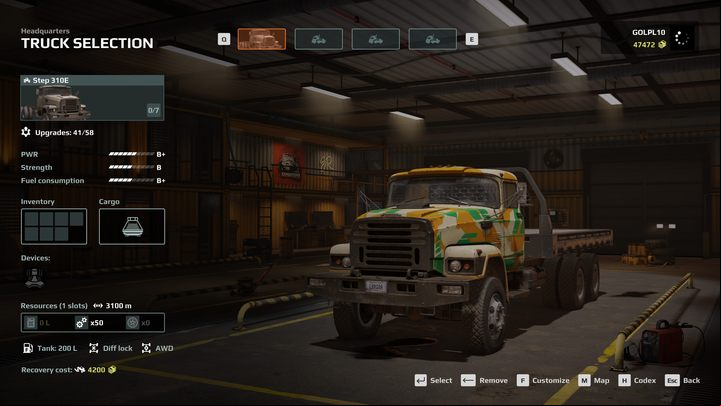 The goal of your mission is to tow the Step 310 truck - a large and heavy vehicle - Expeditions MudRunner: How to pull the first truck out of the mud? - FAQ - Expeditions MudRunner Guide
