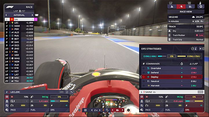 Deploy - You should use this strategy when you need to improve your lap times - F1 Manager 2022: ERS (Energy Recovery System) - how does it work and how to use? - FAQ - F1 Manager 2022 Guide