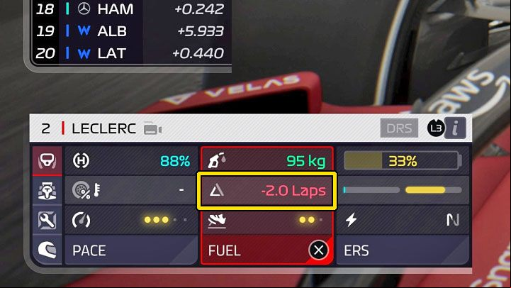 You can easily observe the amount of fuel you have on the cards of individual drivers (the consumption for each of them may, of course, be different) - F1 Manager 2022: Fuel consumption - how to reduce, fuel commands - FAQ - F1 Manager 2022 Guide