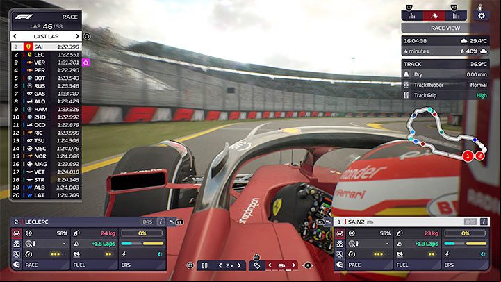 The first alternative is a camera mounted on the left side of the car - F1 Manager 2022: Cockpit Camera (FPP) - Availability, Camera List - Appendix - F1 Manager 2022 Guide