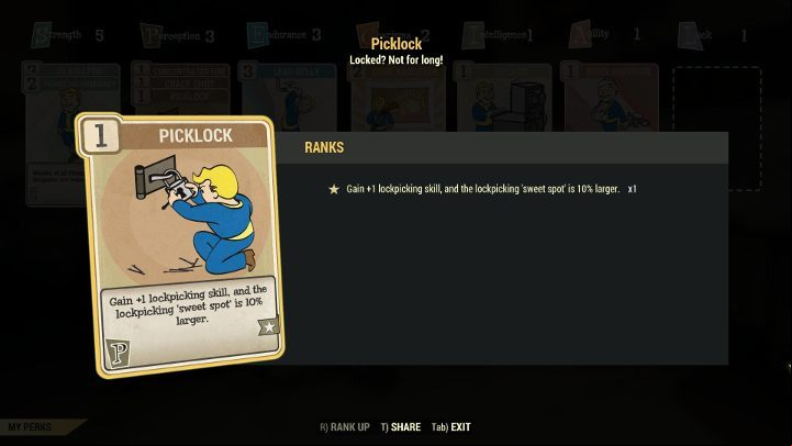 Lockpicking perks are useful regardless of the type of character you are playing. - Lockpicking in Fallout 76 - Gameplay basics - Fallout 76 Guide
