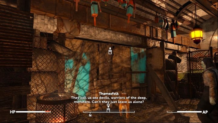 Choose the larger exit shown in the image above - Fallout London: How to exit Thameshaven Market? - Quests - Fallout London Guide