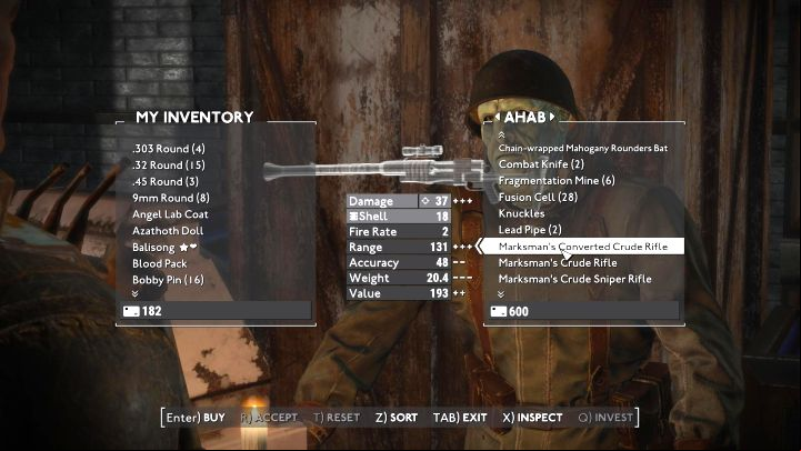 Ahab offers, e - Fallout London: How to get your first weapon? - Equipment - Fallout London Guide