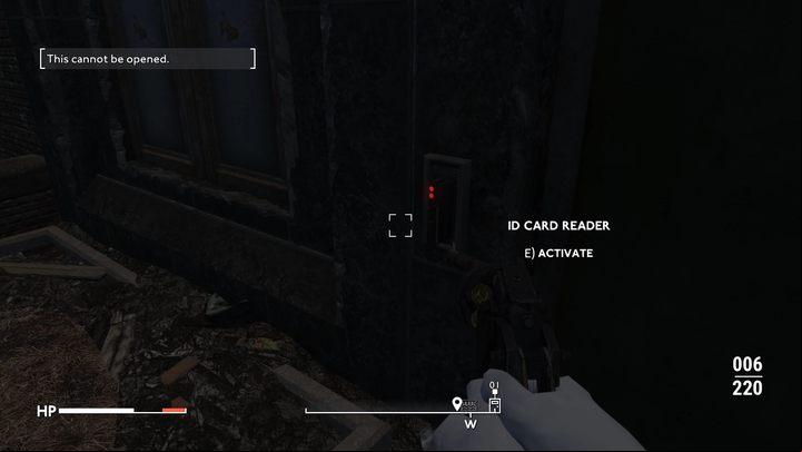 To get inside the warehouse, you need an access card, which you must insert into the reader next to the entrance door - Fallout London: How to destroy the weapons warehouse? - Quests - Fallout London Guide