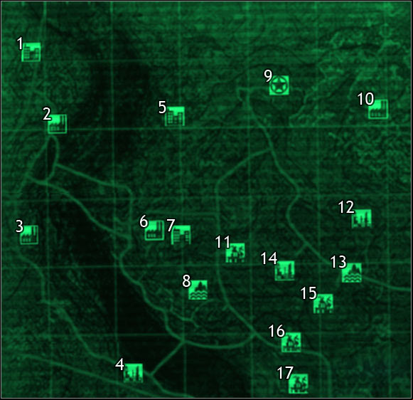 Map legend - Fallout 3: Sector 1, sector 2, maps of the world - Maps of the world - Fallout 3 Game Guide