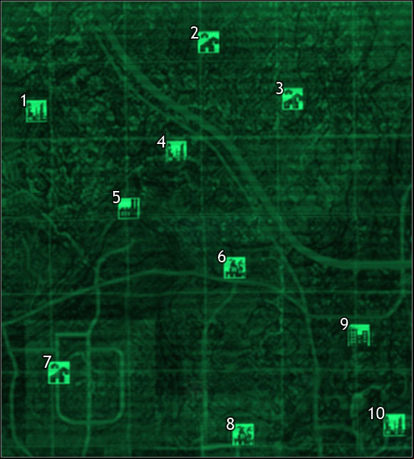 Map legend - Fallout 3: Sector 1, sector 2, maps of the world - Maps of the world - Fallout 3 Game Guide