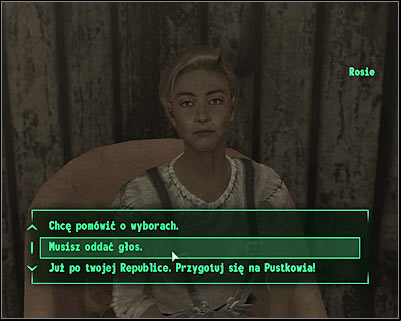 If you dont want to help Dave in getting reelected, you can convince Bob or Rosie to take part in the election as other candidates - Fallout 3: Reillys rangers compound, Raven Rock, The Republic of Dave - main locations - Main locations - Fallout 3 Game Guide