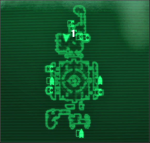 Map legend: 1 - ageway to: Decompression Chamber - Main quests - QUEST 2: Among The Stars: Conclusion - Main quests - Fallout 3: Mothership Zeta - Game Guide and Walkthrough