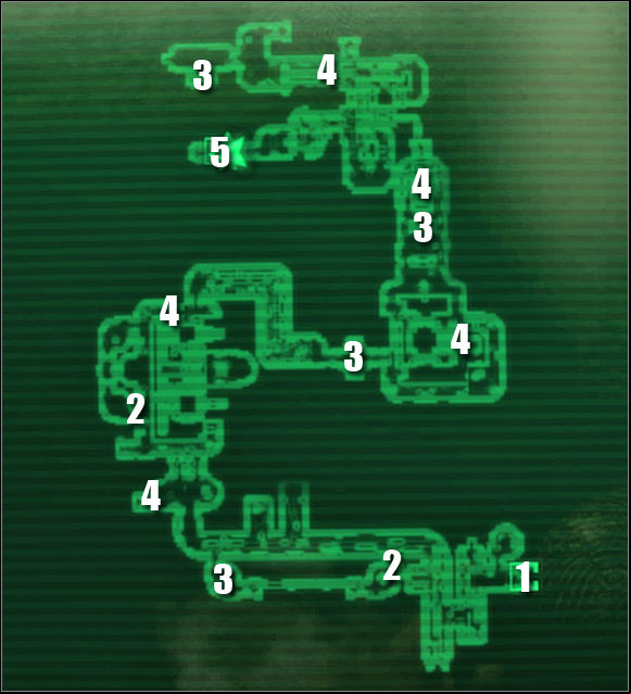 Map legend: 1 - ageway to: Holding Cells - Main quests - QUEST 1: Not Of This World - part 1 - Main quests - Fallout 3: Mothership Zeta - Game Guide and Walkthrough