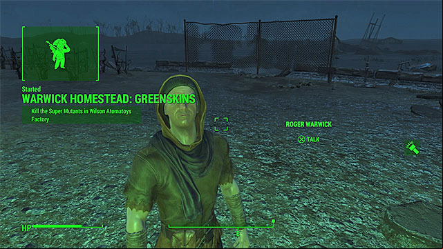 You can receive this quest, e.g. from a settler or a dweller of a homestead. - Fallout 4: Greenskins - Minor quests for Minutemen faction - Fallout 4 Game Guide & Walkthrough