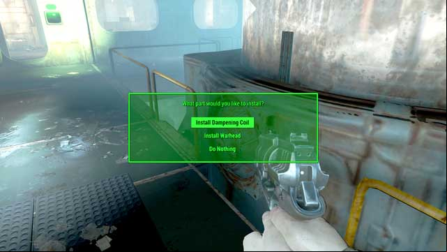Install the Dampening Coil and then the Warhead - Fallout 4: Here There Be Monsters (The Shamrock Taphouse) - Side quests in other locations - Fallout 4 Game Guide & Walkthrough