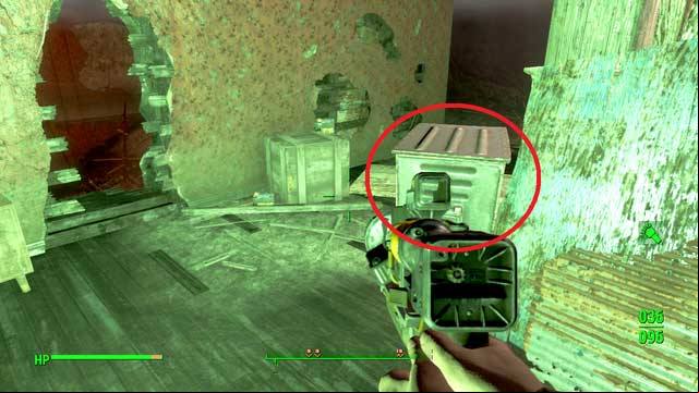 As soon as you reach the locked red door, find the key to the steel crate by the turret - Fallout 4: Massachusetts State House - Center of Boston - Sector 6 - Fallout 4 Game Guide & Walkthrough