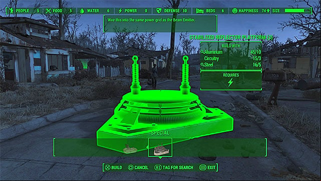 An example place where you can construct the reflector platform - Fallout 4: The Molecular Level - constructing the signal interceptor (teleporter) - Main story - Fallout 4 Game Guide & Walkthrough