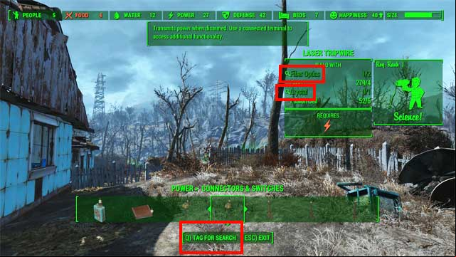 From now on, whenever you find an item containing one of the marked resources, a magnifier icon will also appear at its name (as shown on the picture below) - Fallout 4: Basics of crafting - Creating settlements - Fallout 4 Game Guide & Walkthrough