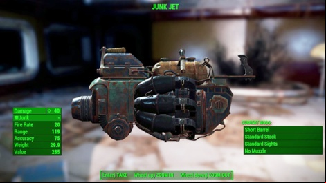 Type: Junk Jet - Fallout 4: Guns - heavy - Unique weapons - Fallout 4 Game Guide & Walkthrough