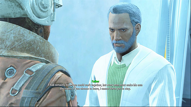 If you will refuse the Father, you wont be able to stay any longer in the Institute - Fallout 4: Institutionalized - Main story - Fallout 4 Game Guide & Walkthrough
