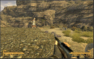 After reaching the next well you have to do the same as earlier, but now you have to watch out for a settler - try not to kill him - Back in the Saddle - Initial quests - Fallout: New Vegas - Game Guide and Walkthrough