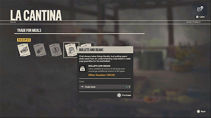 Thanks to La Cantina, you can use animal meat and fish to create meals that will give you temporary stat bonuses - Far Cry 6: Hunting and fishing - Basics - Far Cry 6 Guide