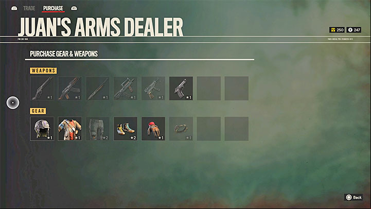 Juan's Arms Dealers are the most common variety of traders in the game world - Far Cry 6: Traders - Basics - Far Cry 6 Guide