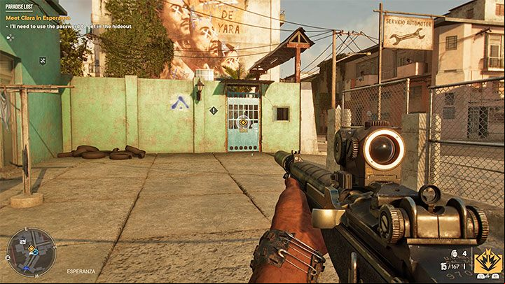 After reaching the indicated place on the city map, you must locate the Mercurio Mecanico guerilla hideout - Far Cry 6: Paradise Lost - walkthrough - Esperanza - Far Cry 6 Guide