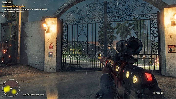 With your newly acquired access card you can return to the mansion's main gate and open it - Far Cry 6: The Lions Den - walkthrough - Esperanza - Far Cry 6 Guide