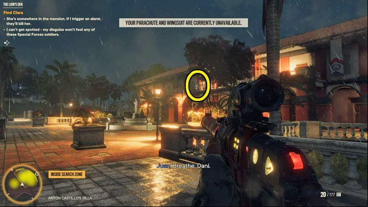 Your destination is the side left area shown on the picture above - Far Cry 6: The Lions Den - walkthrough - Esperanza - Far Cry 6 Guide