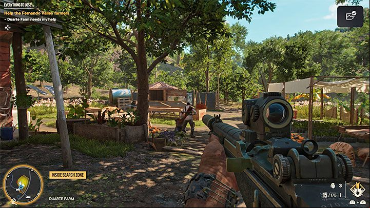 At the farm marked as point 4 on the map (Duarte Farm), you will find a villager being held captive by a soldier - Far Cry 6: Everything to Lose - walkthrough - El Este - Far Cry 6 Guide