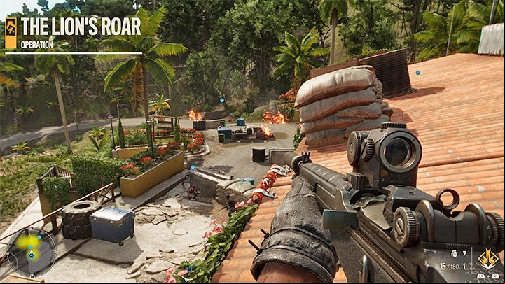 This mission offers a lot of freedom in choosing the location from which you will defend yourself against enemy soldiers appearing in the area - Far Cry 6: The Lions Roar - walkthrough - El Este - Far Cry 6 Guide