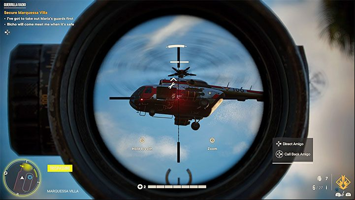 It's better to remain stealthy, because a helicopter might arrive if you alert the enemies - Far Cry 6: Guerrilla Radio - walkthrough - Valle De Oro - Far Cry 6 Guide