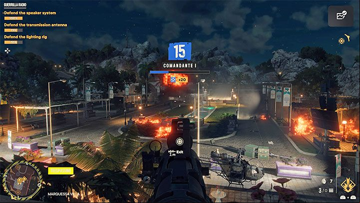 During the fight pay attention not only to the soldiers heading toward the stage, but also to the enemy machines - Far Cry 6: Guerrilla Radio - walkthrough - Valle De Oro - Far Cry 6 Guide