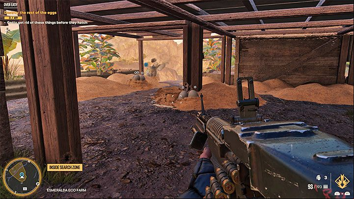 Unfortunately, there are 49 eggs to destroy, and you have to look for more throughout the entire farm - it is the yellow area on the radar - Far Cry 6: Over Easy - walkthrough - Yaran stories - Madrugada - Far Cry 6 Guide