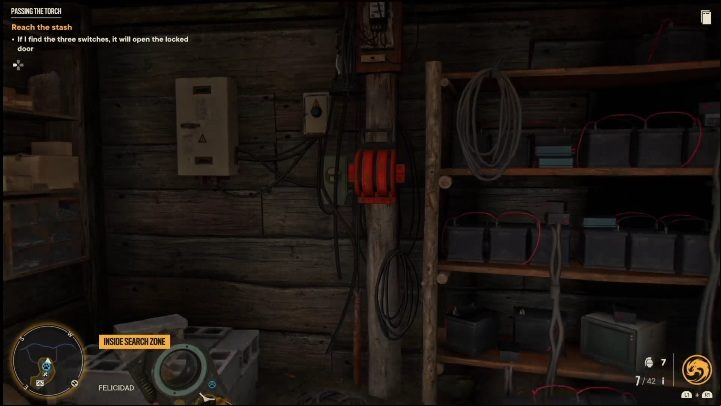 The next switch is located in a wooden building that can be used as a utility room - Far Cry 6: ing the Torch - Treasure Hunts (El Este) - El Este - Far Cry 6 Guide