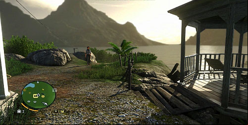 The descent to the cave is located to the left of the garden house (in the picture there is Liza there) - Keeping Busy - Main missions - Far Cry 3 - Game Guide and Walkthrough