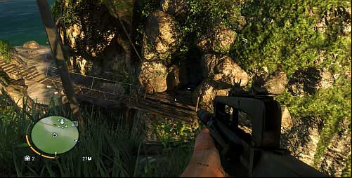 You will end up in front of the zip line stretched over to the cave entrance - The Northern Island - South-western part - Cult Objects - Far Cry 3 - Game Guide and Walkthrough