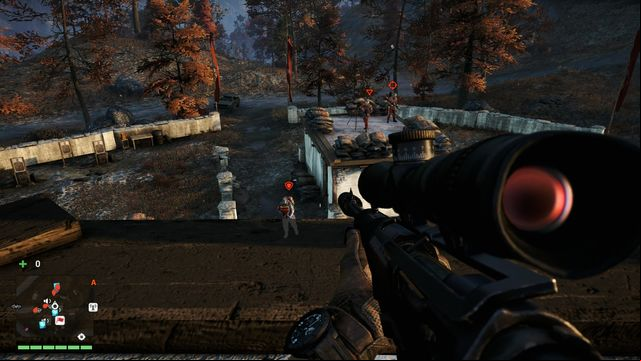 After climbing to the roof, you will have a good position for eliminating the enemies. - Border Observation Post - Outposts - Three alarms - Far Cry 4 - Game Guide and Walkthrough