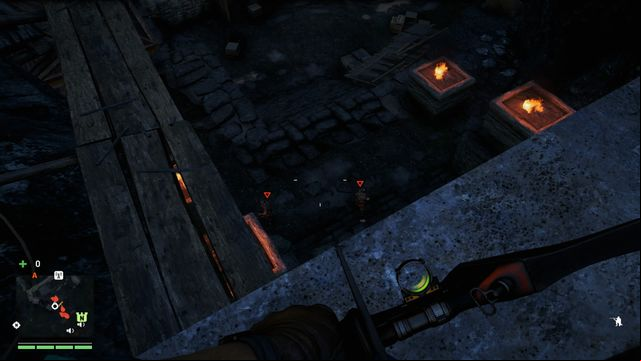 Finish the confused enemies from the balcony, while staying unnoticed. - Baghadur - Fortresses - Far Cry 4 - Game Guide and Walkthrough