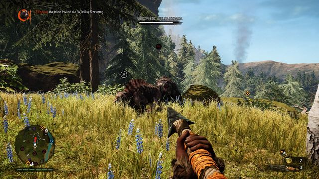 An animal will distract the bear. - The Great Scar Bear - Beast Master Hunts - Far Cry Primal - Game Guide and Walkthrough