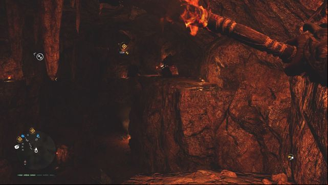 Jump to the other side from a ledge in the center of the grotto (the place where you can find Daysha Hand #11) - Cave paintings - Southern Oros - Far Cry Primal - Game Guide and Walkthrough
