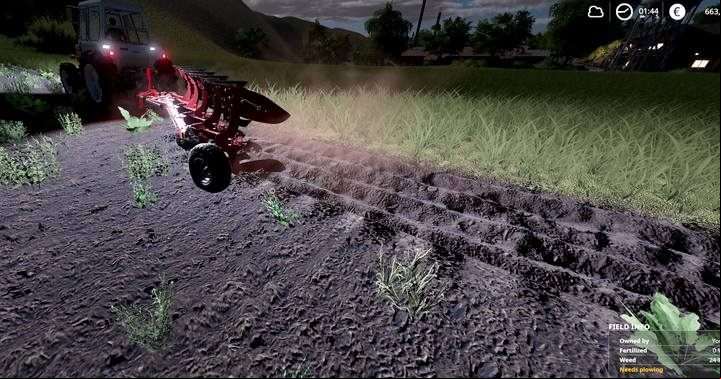 A plow leaves the characteristic even rows of soil in its wake - Farming Simulator 19: Grains - how to grow? Guide - Field work - Farming Simulator 19 Guide and Tips