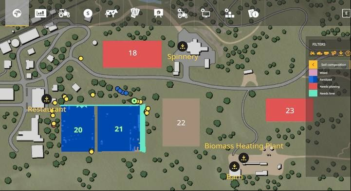 Fertilization progress can be monitored on the map, if youre not sure of the fields condition. - Farming Simulator 19: Grains - how to grow? Guide - Field work - Farming Simulator 19 Guide and Tips