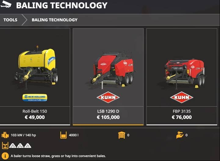 Baling technology. - Farming Simulator 19: Baling technology, hay - List of vehicles and machines - Farming Simulator 19 Guide and Tips