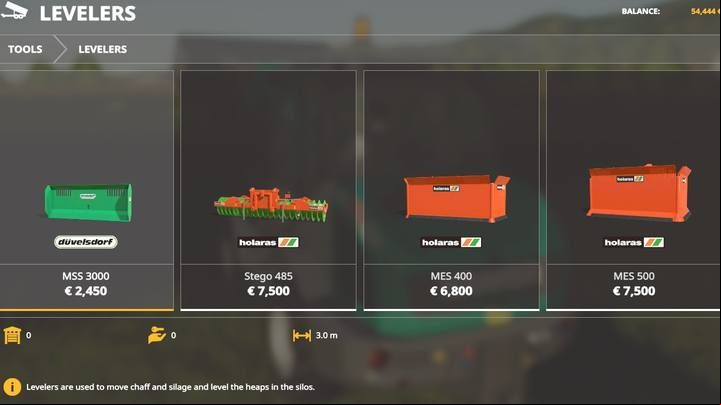 Levelers. - Farming Simulator 19: Misc machines, tools - List of vehicles and machines - Farming Simulator 19 Guide and Tips