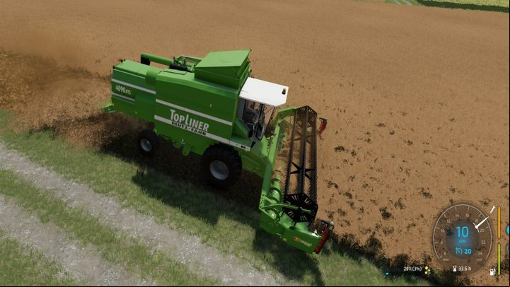 You can observe the machine's capacity in the lower-right corner - if it fills up, you won't be able to work until you empty it. - Farming Simulator 22: Harvesting - Field work - Farming Simulator 22 Guide