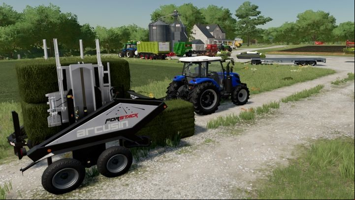 Forage wagons for bales work in a very simple way - when the machine is deployed, you will see the place where the bales should go - Farming Simulator 22: Bailing - tips - Grass, hay and silage - Farming Simulator 22 Guide