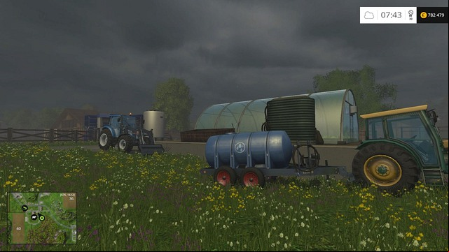 You replenish water from the right side of the greenhouse and provide manure from the left. - Basics - Placing objects - Farming Simulator 15 Game Guide