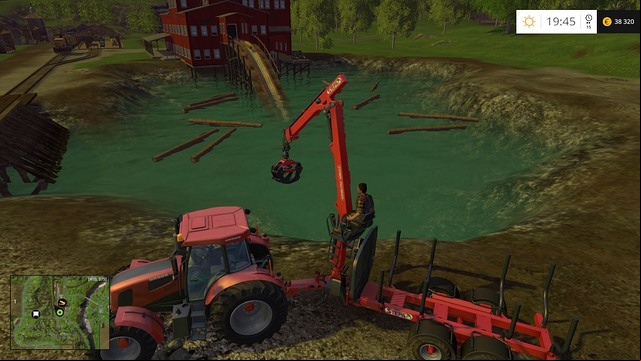 Just throw the logs into the water. - Woodcutting - Other - Farming Simulator 15 Game Guide