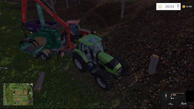 To turn wood into chips, you have to place a small piece of log on the conveyor belt, which will then push it towards the wood chipper. - Woodcutting - Other - Farming Simulator 15 Game Guide
